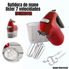 OSTER - Batidora de Mano 7 Velocidades Rojo FPSTHM360R