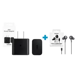 SAMSUNG - Audífonos AKG Tipo C + Adaptador 25W para S25 Plus Negro