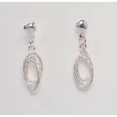 VANDRALA - ARETE DE PLATA TORBELLINO OVALADO CON DISEÑO