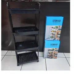 GENERICO - Estante Organizador Multiuso De 4 Niveles Con Asas y Ruedas