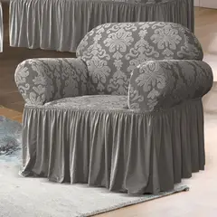 SALA FABULOSA - Funda de mueble 3-2-1 labrado imperial - Plomo