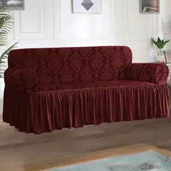 SALA FABULOSA - Funda de mueble 3-2-1 labrado imperial - Guinda