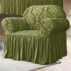 SALA FABULOSA - Funda de mueble 3-2-1 labrado imperial - Olivo