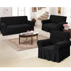 SALA FABULOSA - Funda de mueble 3-2-1 alto relieve diamante - Negro