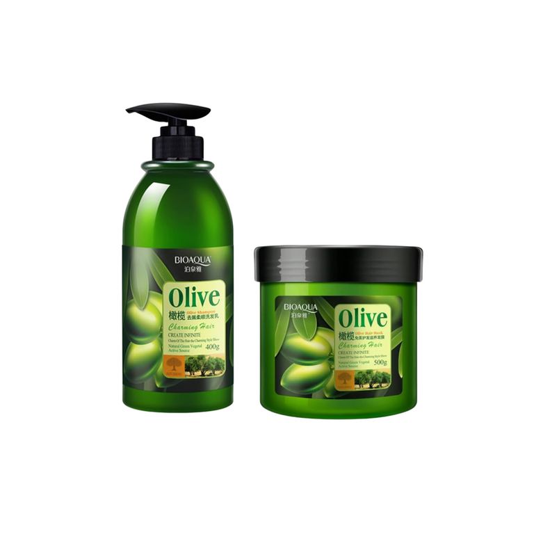 KIT DE OLIVO - SHAMPOO DE OLIVO 400ML - + MASCARILLA DE OLIVO PARA EL CABELLO 500G -