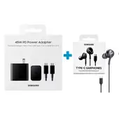SAMSUNG - Audífonos AKG Tipo C + Cargador 45W para S25 Ultra Original