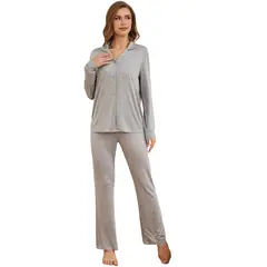 BLWOENS - Pijama de para mujeres - 2 piezas - Gris