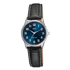 Q&Q - RELOJ MUJER CUERO NEGRO PLATEADO MARCA QQ - MD8