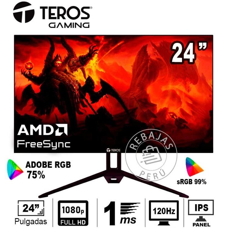Monitor TE-2415S 24 FHD IPS 120Hz 1ms HDMI DP FreeSync