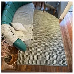 GENERICO - Alfombra Yute Decoghar Chess Turquesa IC14531 180x280cm