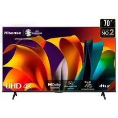 HISENSE - TELEVISOR 70 UHD 4K SMART VIDAA 70A6N NUEVO MODELO - NEGRO