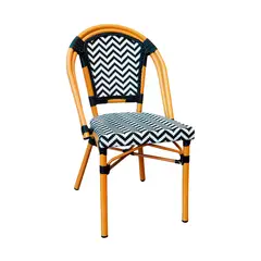 IKASA - Silla de comedor Ibiza negro blanco apilable