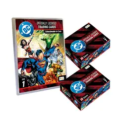 EDITORIAL BERLIN - CARDS DC SERIE 1, BINDER COLECCIONADOR + 2 PAQUETONES (50 SOBRES)