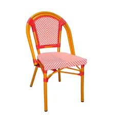 IKASA - Silla de comedor Ibiza rojo blanco apilable