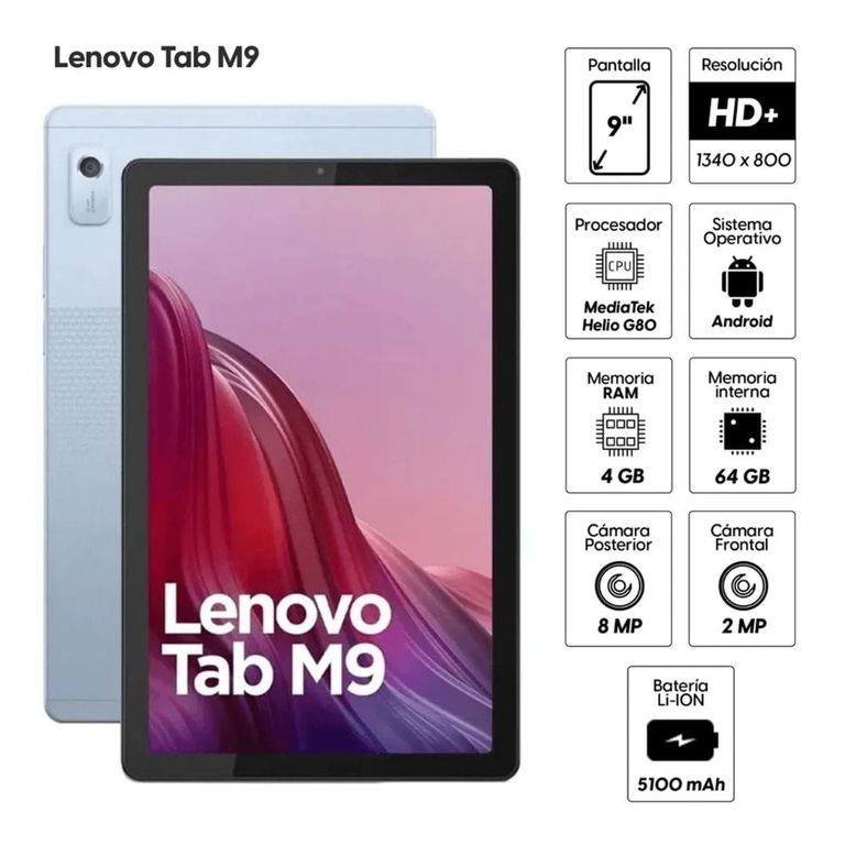 Tablet Tab M9, 9 pulg HD IPS, RAM 4gb, 64gb, 5100 mAh