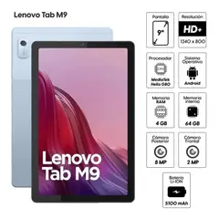 LENOVO - Tablet Tab M9, 9 pulg HD IPS, RAM 4gb, 64gb, 5100 mAh