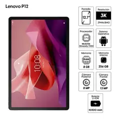 Tableta Tab P12 12,7 Pulg 256GB, 8GB RAM WiFi 6