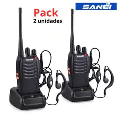 GENERICO - Radio bidireccional compacto con linterna, 5 km de alcance, 16 canales