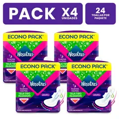 NOSOTRAS - Pack x4 Toallas higiénicas Buenas Noches Natural24u