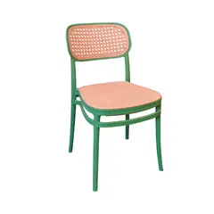 IKASA - Silla de comedor Somaya verde beige de
