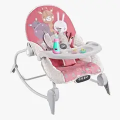 GENERICO - Silla Mecedora Bouncer Baby Cam Táctil Mesa Comer Rosado