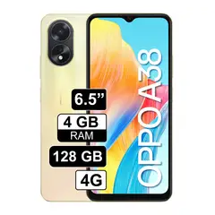 OPPO - Celular A38 655 4GB 128GB 50MP + 2MP Dorado