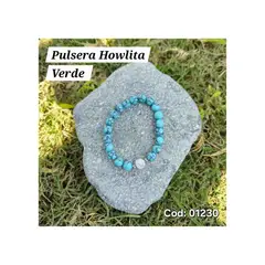 GENERICO - Pulsera para hombre en Piedras Howlita color Verde