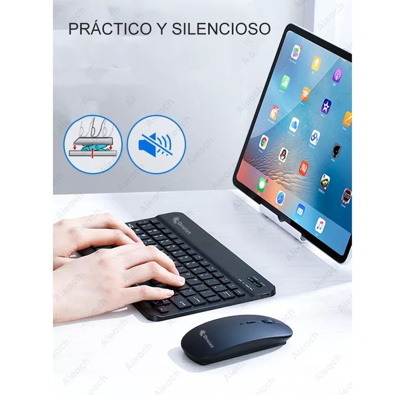 Kit Teclado y Mouse Bluetooth DT100 Negro