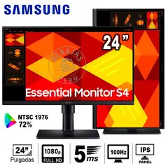 SAMSUNG - Monitor S4 24 FHD IPS 100Hz 5ms HDMI DP Flicker Free Eye Saver