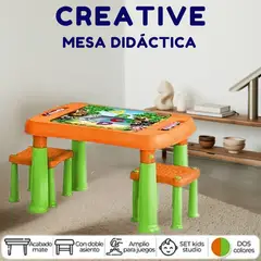GENERICO - Mesa Creative Didactico Verde Naranja