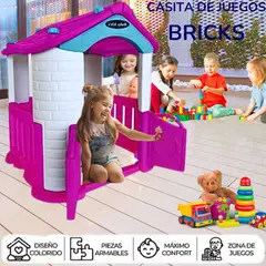 GENERICO - Casita De Juegos Bricks Baby Kits Fucsia Blanco