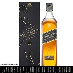 JOHNNIE WALKER - Whisky BLACK LABEL 750ML CON ESTUCHE
