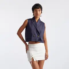 LUVARO - Chaleco corto suede Mujer
