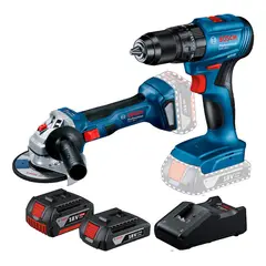 BOSCH - Taladro Percutor 1/2 + Amoladora 5 + 2 Bat Y Carg