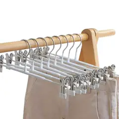 GENERICO - PACK X 10 COLGADOR ROPA CLIP SOPORTE PERCHA PANTALON FALDA