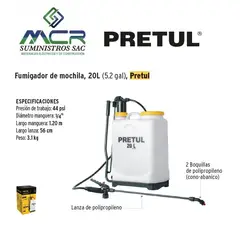 PRETUL - FUMIGADOR DE MOCHILA 20L