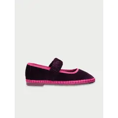 FLABELUS - Zapatos mafalda velvet deep Morado