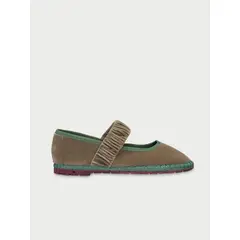 FLABELUS - Ballerinas Mafalda Velvet Mossy Verde