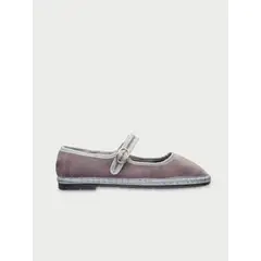 FLABELUS - Ballerinas Mary Jane Velvet Sampson Gris