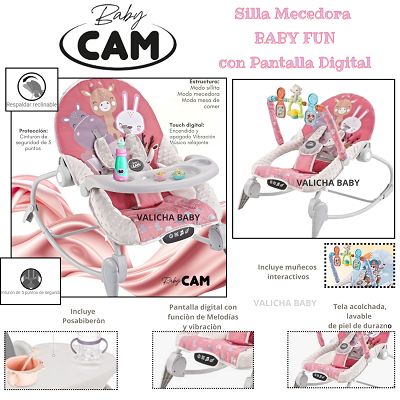 SILLA MECEDORA MULTIFUNCIONAL ROSADO + OBSEQUIO UN PLATITO Y 1 BOLSA DE LEGOS