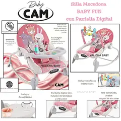 CAM - SILLA MECEDORA MULTIFUNCIONAL ROSADO + OBSEQUIO UN PLATITO Y 1 BOLSA DE LEGOS