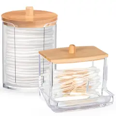 MINARI - Set Organizador Acrílico Dispensador de Discos Desmaquillantes A41 - A171