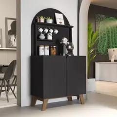 R&R MUEBLES - Aparador Moderno Nias Negro
