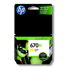 HP - Cartucho de Tinta 670XL Amarillo CZ120AL Original