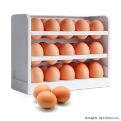 GENERICO - Organizador Contenedor de Huevos 3 Niveles Blanco