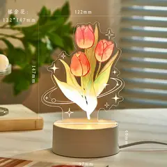 GENERICO - Lampara Led lamina tricolor recargable - Tulipanes