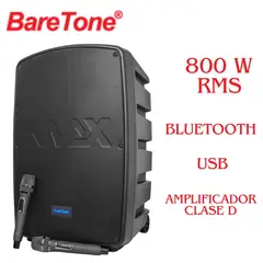 BARETONE - Parlante Portátil de Alto Rendimiento MAX15NB 800W RMS ClaseD
