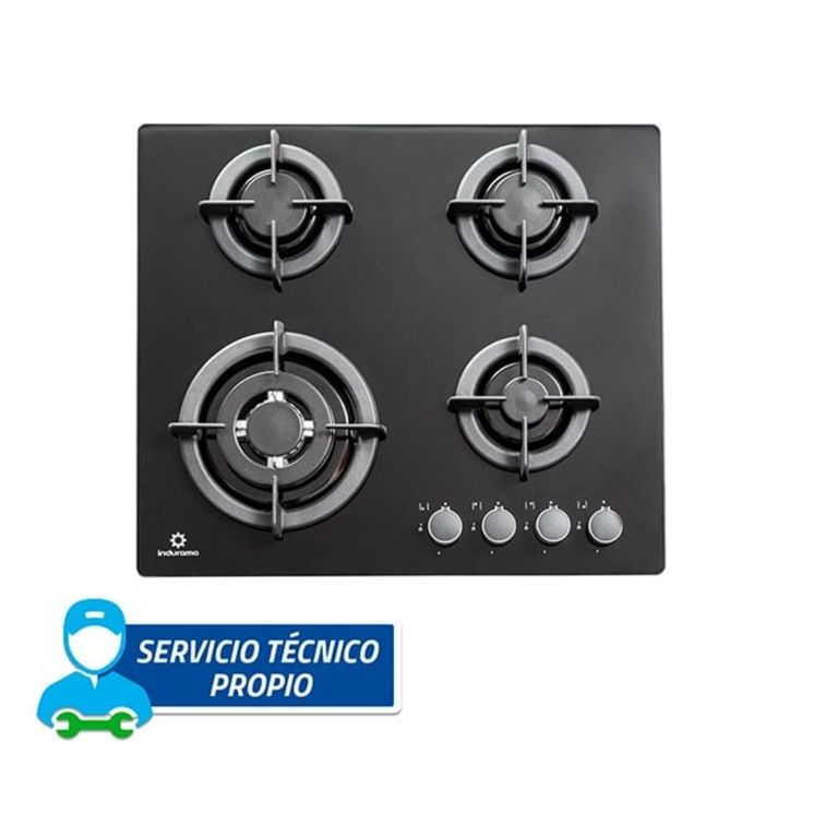 COCINA A GAS GLP 4 HORNILLAS EGI-604VDNEG ENCIMERA