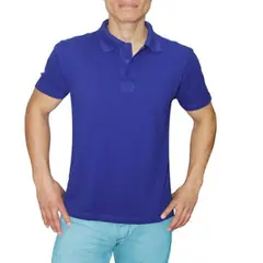 GENERICO - POLO CUELLO CAMISERO MANGA CORTA AZULINO