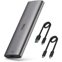 SSK - Enclosure de aluminio Tool-Free USB-C 3 2 Gen 2 para SSD M 2 NVMe